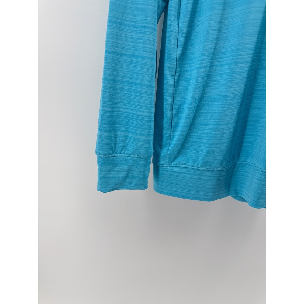 Lands End Blue Striped Hoodie Long Sleeve Athleisure Top Girls L 14 16 - Picture 2 of 6